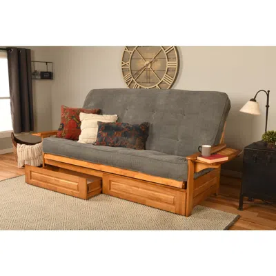 Kodiak Phoenix Frame Queen-butternut Finish-marmont Thunder Mattress-storage Drawers In Gray