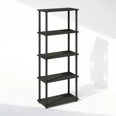 Furinno Turn-n-tube 5-tier Multipurpose Compact Display Rack, Shelving Unit, Bookcase In Black