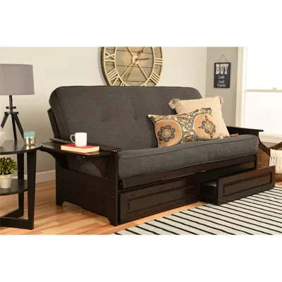 Kodiak Phoenix Frame-espresso Finish-linen Charcoal Mattress-storage Drawers