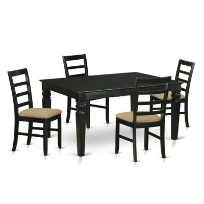 East West Furniture Wepf5-blk-c 5 Pc Small Kitchen Table Set - Table And 4 Dining Chairs
