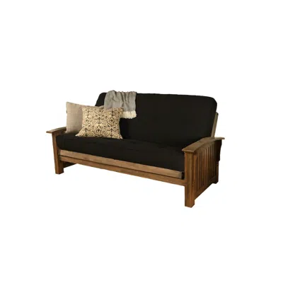 Kodiak Furniture Washington Frame-rustic Walnut Finish-canton Black Mattress