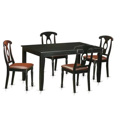 East West Furniture 5 Pctable And Chairs Set For 4-table And 4 Dining Chairs