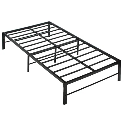 Better Home Products Lily Foldable Welded Black Metal Platform Bed Frame Twin