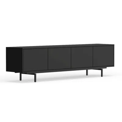 Comfort Pointe Graysen Black Laminate 4 Door Tv Console In Black
