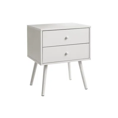 Monarch Accent Table, Storage Drawer, White Laminate, Modern, Contemporary In White
