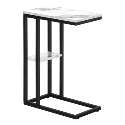 Monarch Accent Table, C-shaped, End, Side, Snack, Living Room, Bedroom In Black