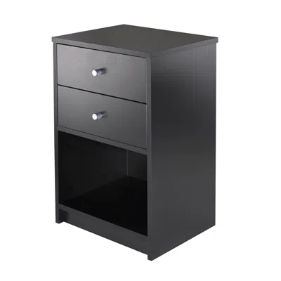 Winsome Wood Ava Accent Table With 2 Drawers In Black Finish