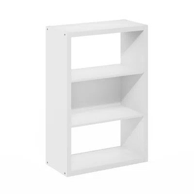 Furinno Viola 3-tier Open Shelf Bookcase, Bookshelf, White In White