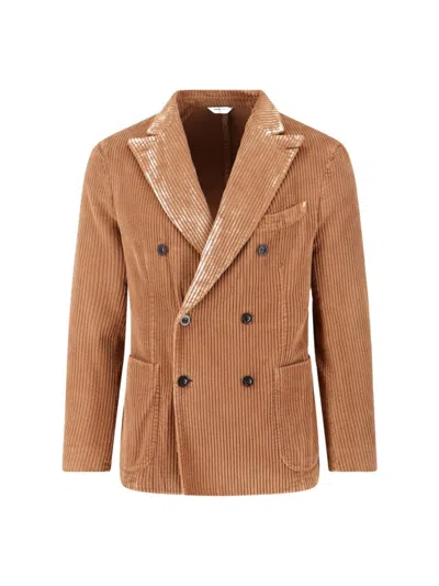 Boglioli Terracotta Brown Double-breasted Jacket In Brown