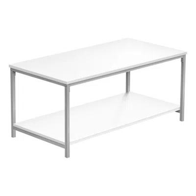 Monarch Coffee Table, Accent, Cocktail, Rectangular, Living Room, 40l, White Laminate In Gray