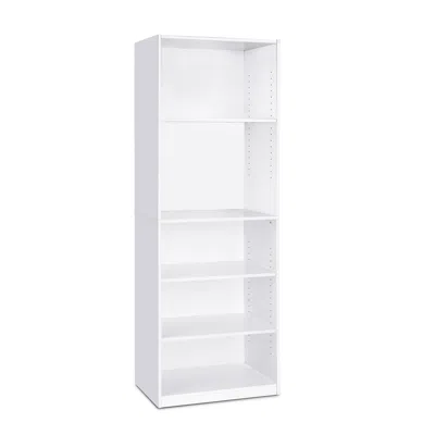 Furinno Jaya Simple Home 5-shelf Bookcase - White In White