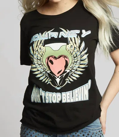 Recycled Karma Journey Don't Stop Tee In Black In Black