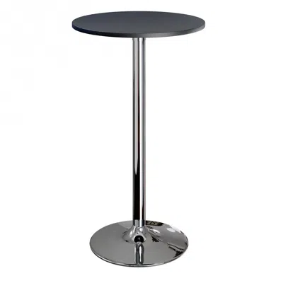 Winsome Wood Spectrum Pub Table 24" Round, Black With Chrome