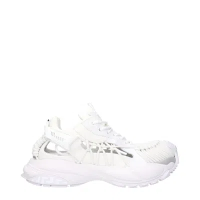 Versace Panelled White Sneakers With Cut-out Detailing