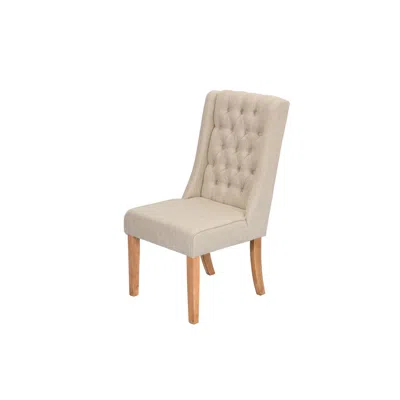 Best Quality Furniture **set Of 2** Upholstered Side Chairs With Tufted Buttons. Beige.