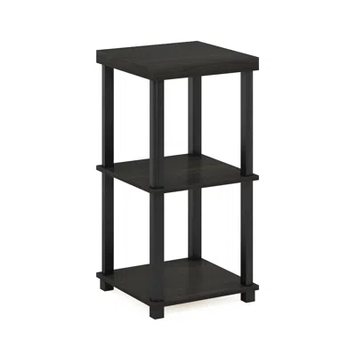 Furinno Turn-n-tube Classic 3-tier End Table, Side Table, Espresso/black In Black