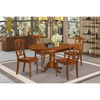 East West Furniture 5 Pc Dining Room Set-oval Dining Table With Leaf ...