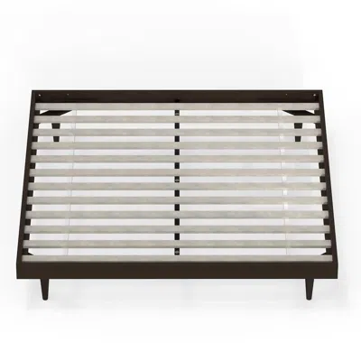 Comfort Pointe Sachse King Solid Wood Platform Bed Frame Walnut In Multi