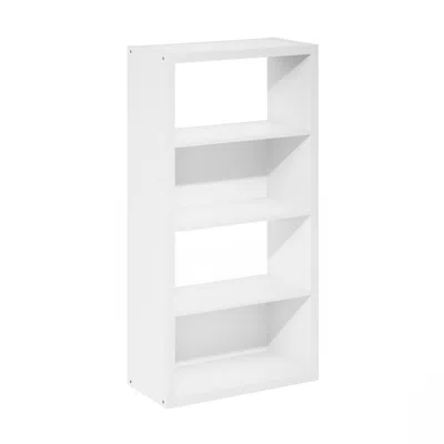 Furinno Viola 4-tier Open Shelf Bookcase, Bookshelf, White In White