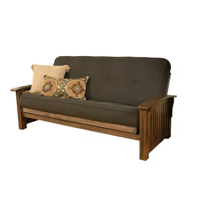 Kodiak Washington Frame-rustic Walnut Finish-linen Charcoal Mattress In Multi