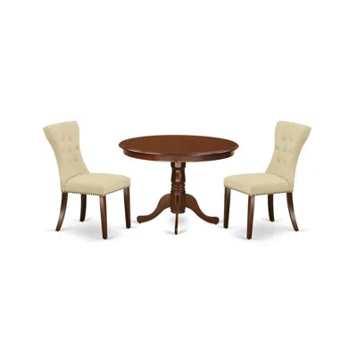 East West Furniture Dining Room Set Mahogany, Hlga3-mah-32 In Multi