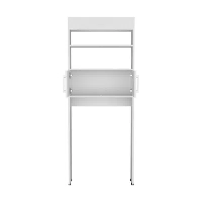 Depot E-shop Atlas Over The Toilet Cabinet With Two Shelves And Double Door, White In Gray