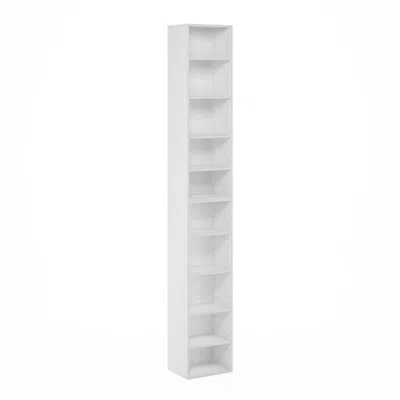 Furinno Pasir 10-tier Open Shelf Bookcase, White