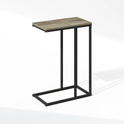 Furinno C-shaped Side Table, End Table For Couch, Sofa & Bed In Black