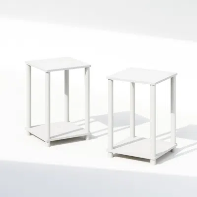 Furinno Turn-n-tube Easy Assembly Stackable Bookcase, Bookshelf, White/white In White