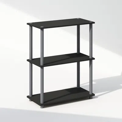 Furinno Turn-n-tube 3-tier Multipurpose Compact Display Rack, Shelving Unit, Bookcase In Black
