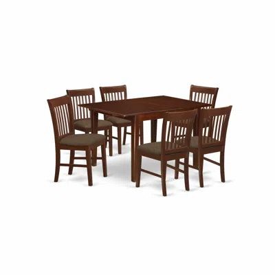 East West Furniture Mlno7-mah-c 7 Pc Small Kitchen Table Set-small Dining Tables And 6 Kitchen Chairs