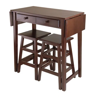 Winsome Wood Mercer Double Drop Leaf Table With 2 Stools