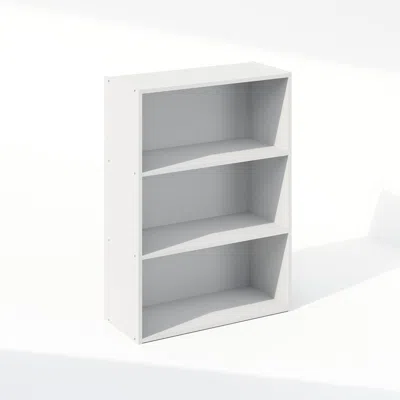Furinno Simple Open Shelf, Bookcases, 3-tier, Plain White In White