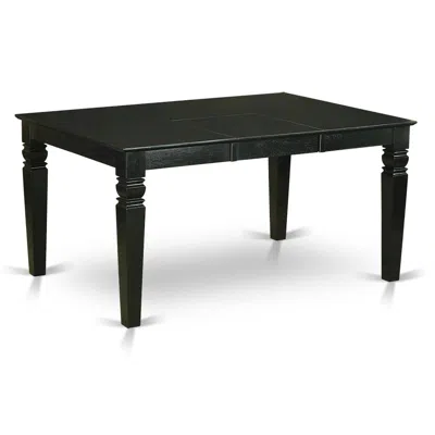 East West Furniture 7 Piece Kitchen Table Set Contains A Rectangle Dining Table With Butterfly Leaf In Black