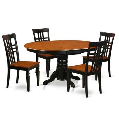 East West Furniture 5 Pc Kitchen Tables And Chair Set With A Kenley Dining Table And 4 Kitchen Chairs In Black And Cherr In Brown