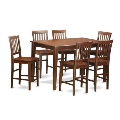 East West Furniture 7 Pcs Counter Height Table Set-pub Table And 6 Bar Stools