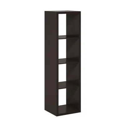 Furinno Cubicle Open Back Decorative Verticle Cube Storage Organizer, 4-cube, Dark Oak In Brown