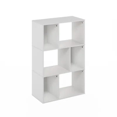 Furinno Daly 6-cube Irregular Cubes Bookcase, Bookshelf, Storage Organizer, White In White