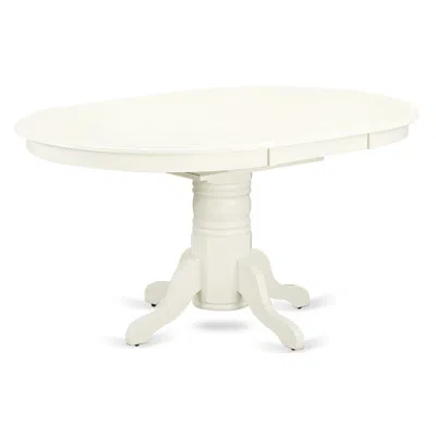 East West Furniture 5 Piece Kitchen Set Consists Of An Oval Dining Table With Butterfly Leaf In White