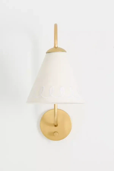 Maeve Embroidered Loop Shaded Sconce In White