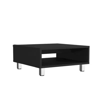 Depot E-shop Chiniak Coffee Table, 1 Shelf, 4 Legs, Black In Black