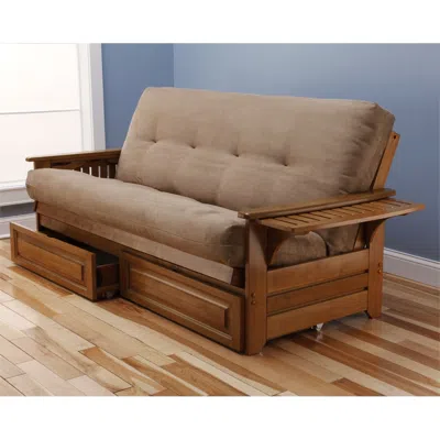 Kodiak Phoenix Frame-barbados Finish-suede Peat Mattress-storage Drawers In Brown