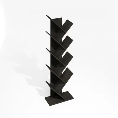 Furinno Tree Bookshelf 9-tier Floor Standing Tree Bookcase, Black Espresso In Black