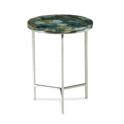 Steve Silver Foster Agate Top Round Chairside Table In Multi
