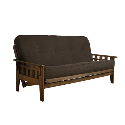 Kodiak Tucson Frame-rustic Walnut Finish-linen Charcoal Mattress In Brown