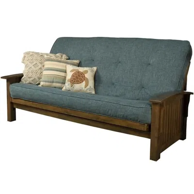 Kodiak Washington Frame-rustic Walnut Finish-linen Aqua Mattress In Blue