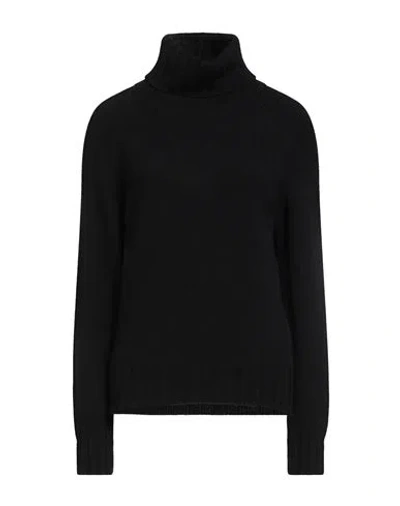 Aragona Woman Turtleneck Black Size 8 Cashmere In Black