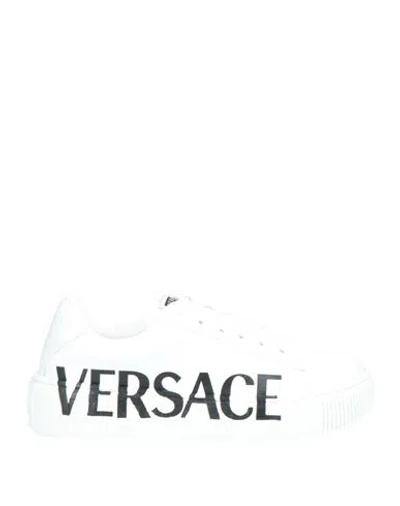 Versace Young Toddler Sneakers White Size 10c Soft Leather In White