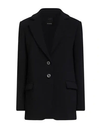 Pinko Notch Lapel Single-breasted Jacket With Flap Pockets In Black