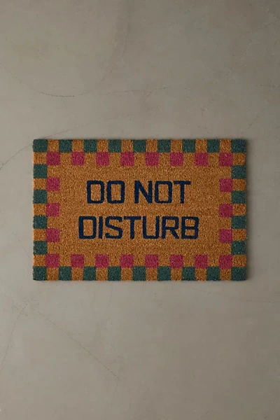 Urban Outfitters Do Not Disturb Checkerboard Coir Doormat At  In Multi